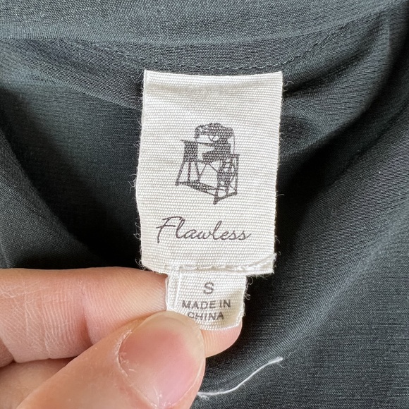 Flawless, Midi Charcoal Button Down Black Dress, Small - Picture 12 of 13